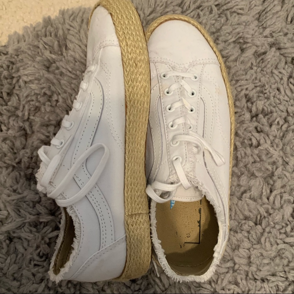 Vans white crochet bottom sneakers